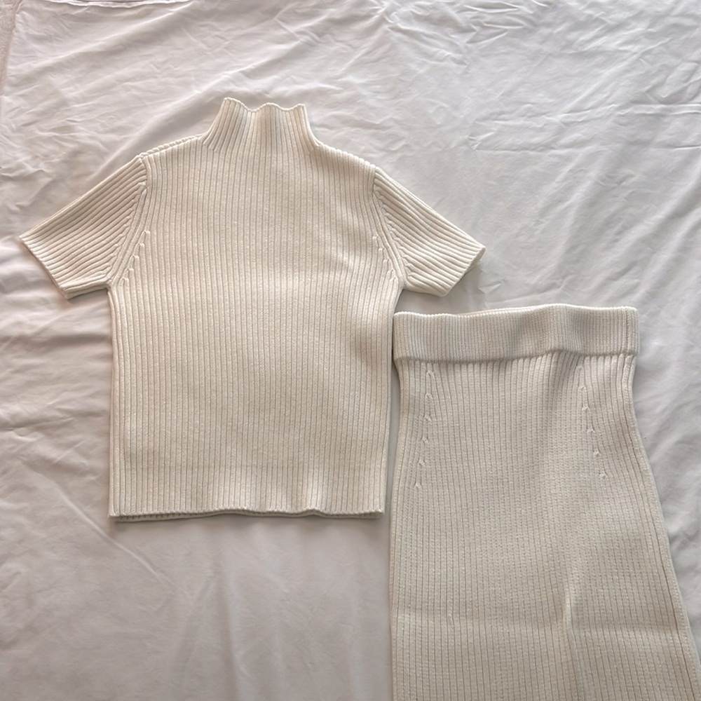Commense White knit co-ord set